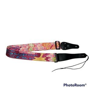 Art Tribute Guitar Strap Girls Kids Adjustable SUPER STAR Pink Butterfly